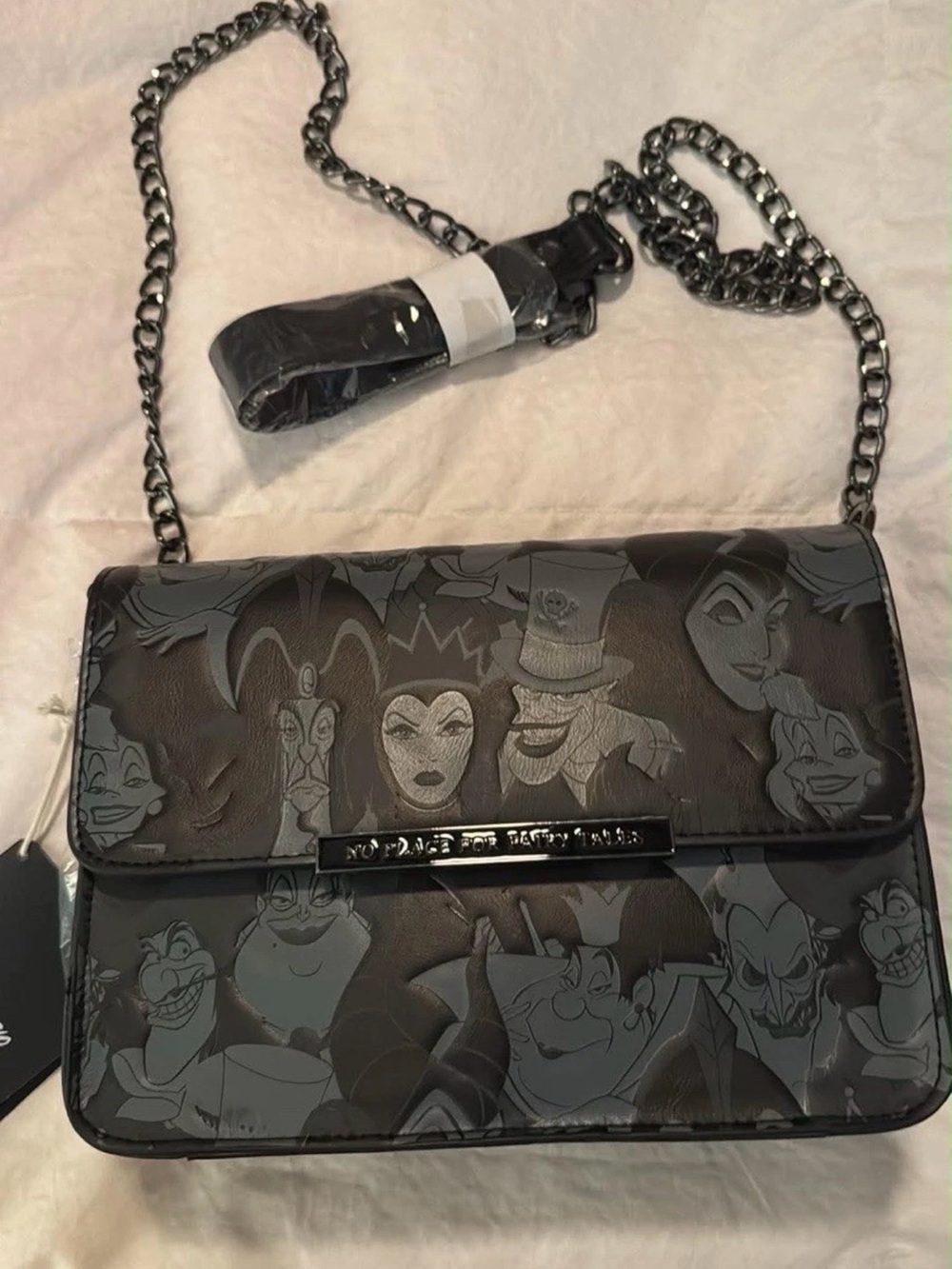 Loungefly Black Disney Villains Chain Crossbody Bag
